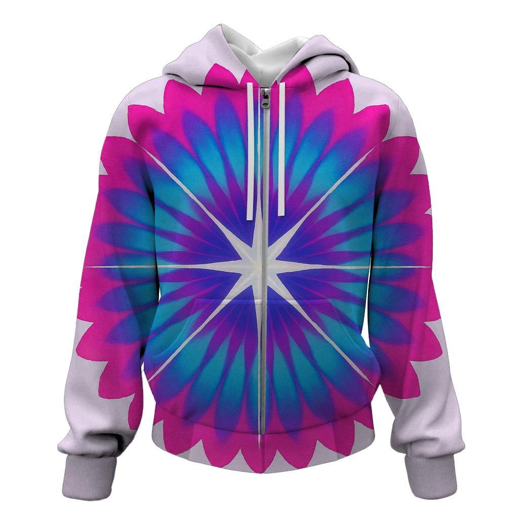 Magenta Mandala Sunburst hoodie trends