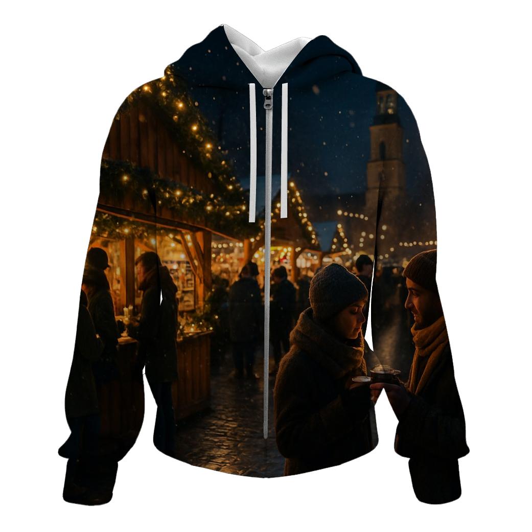 Village Market Night printed hoodies