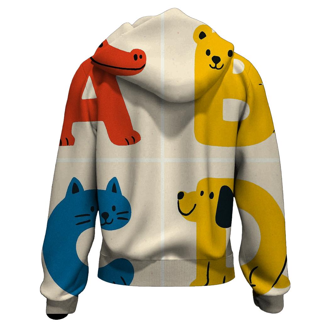 Playful Animal Alphabet premium hoodies