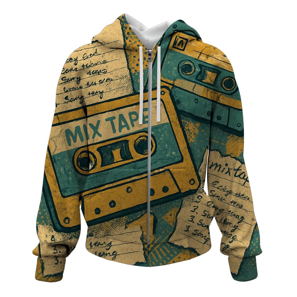 Retro Cassette Tape Collage hoodie trends