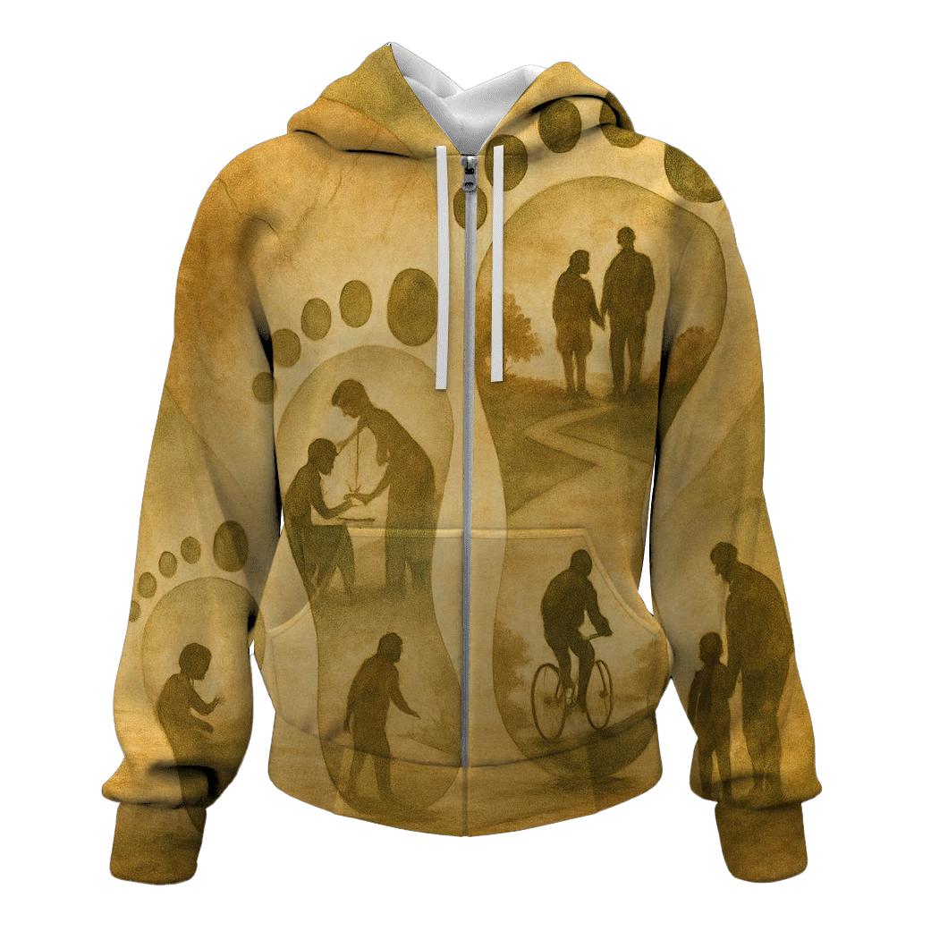 Footprints In The Heart zip-up hoodies