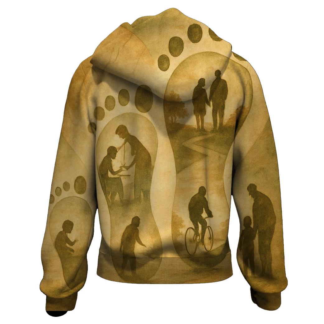 Footprints In The Heart zip-up hoodies