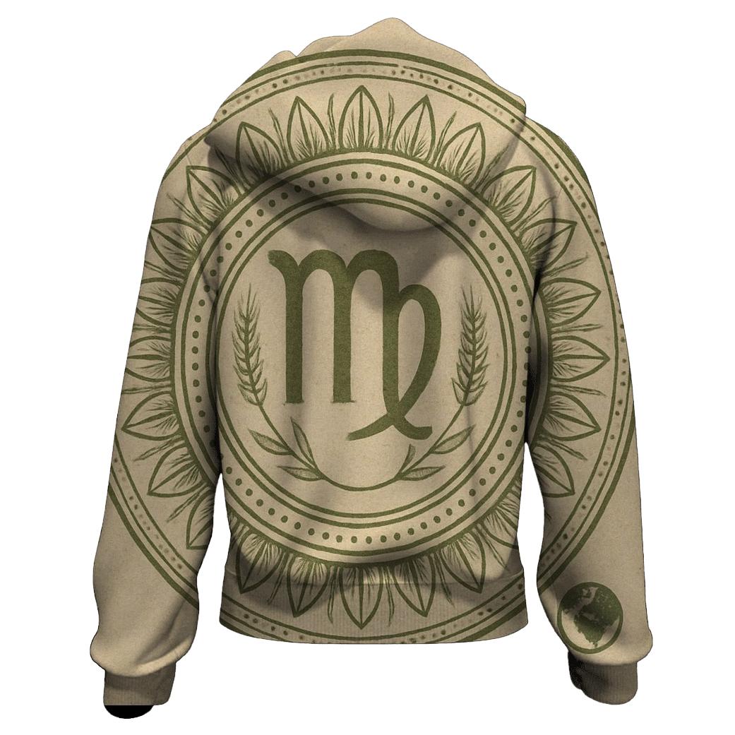 Virgo Earth Mandala Pattern pullover hoodies