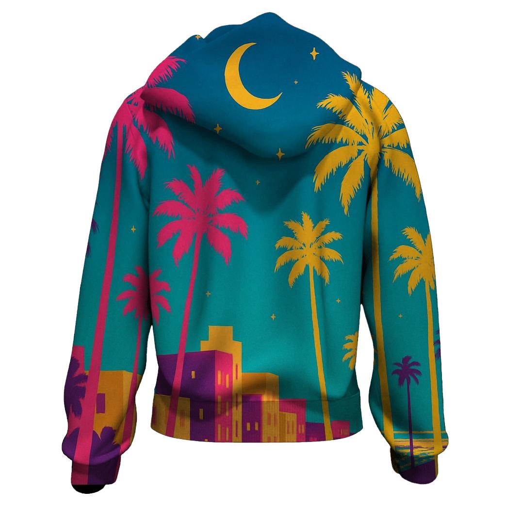 Miami Night Palms heavyweight hoodies