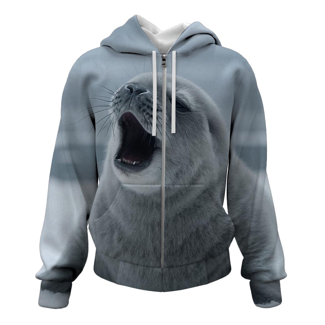 Glacial Articulate — Weddell Seal Pup heavyweight hoodies