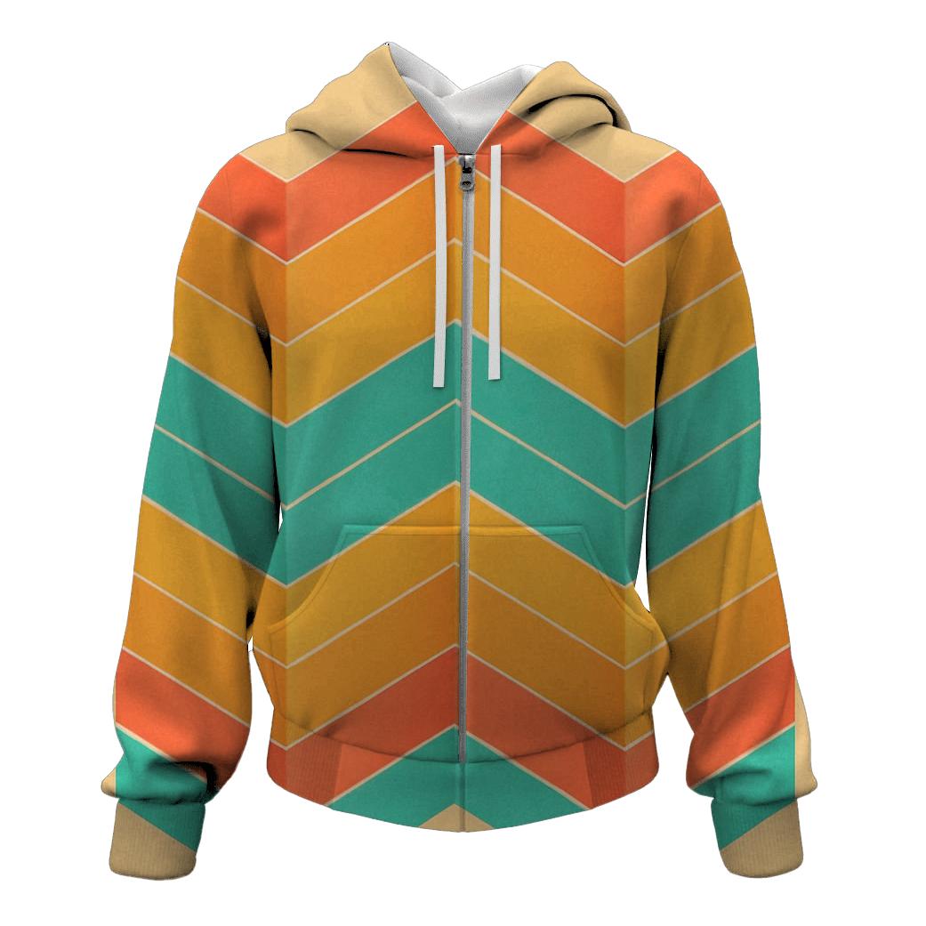 Chevron Accordion Coral graphic hoodies