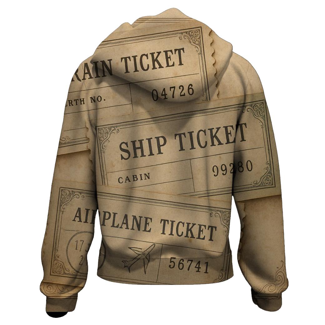 Antique Travel Ticket Stubs custom hoodies