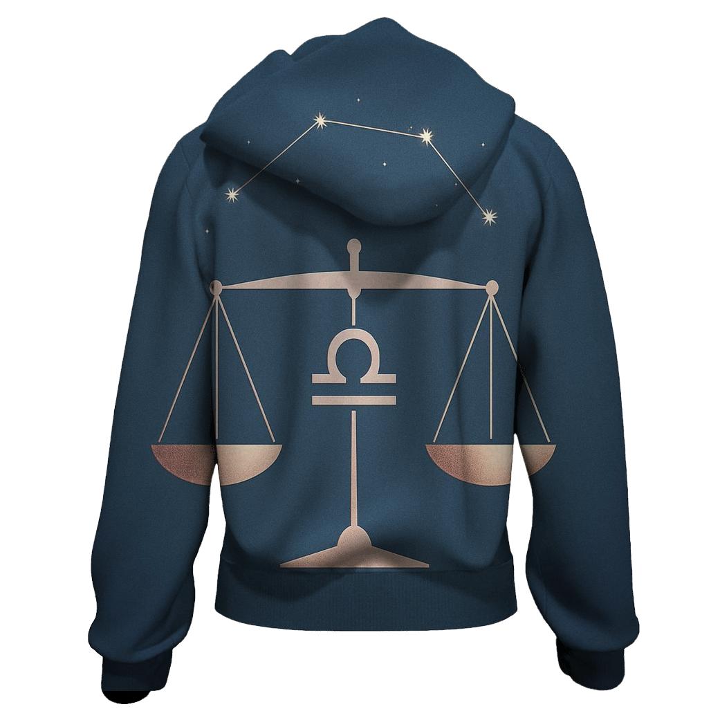 Libra Scales Balance Symbol printed hoodies