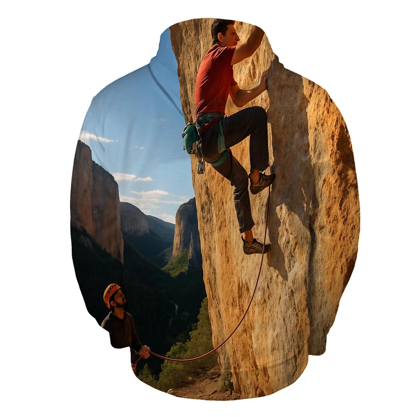 Cliff Face Rock Climb premium hoodies