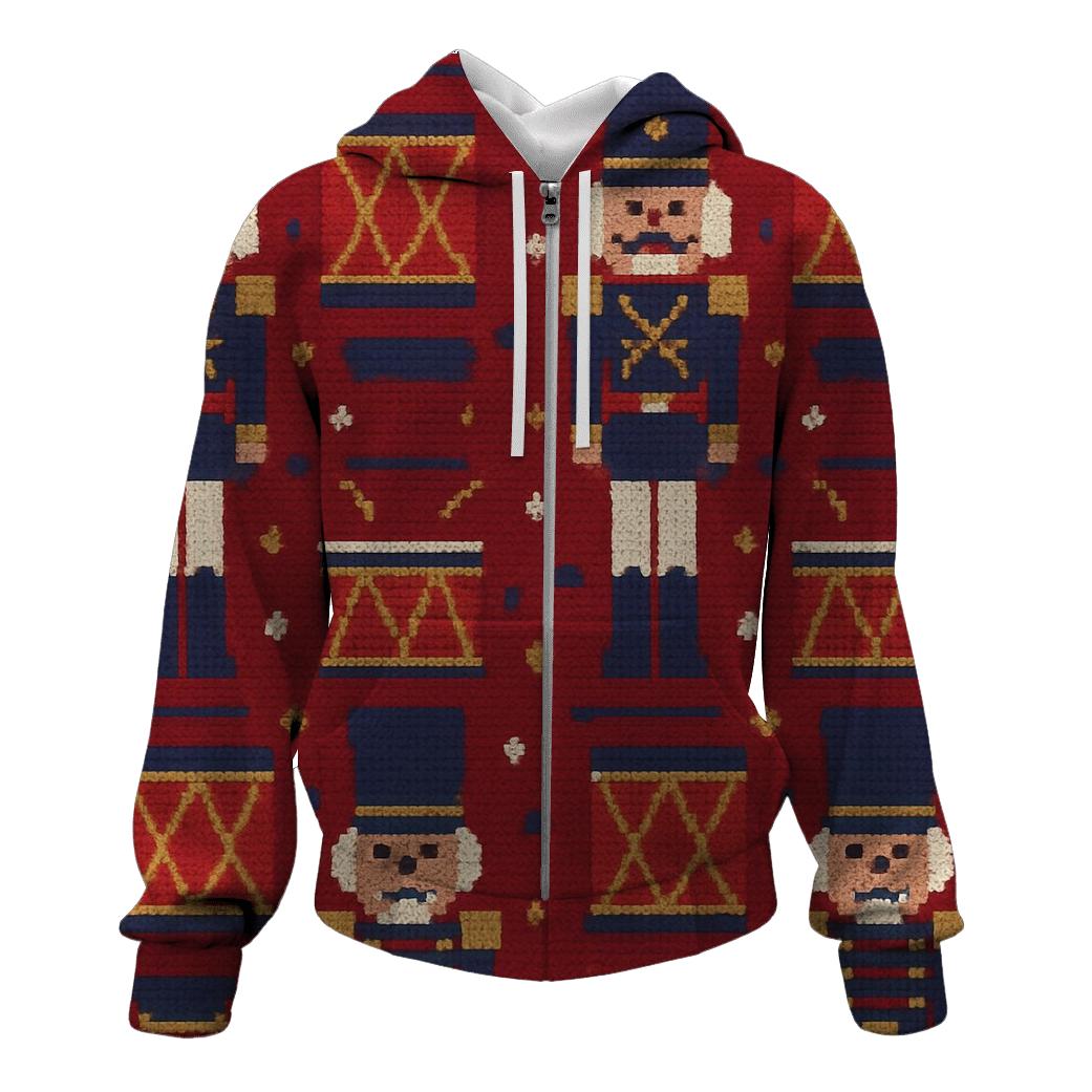 Nutcracker Mosaic Parade Design zip-up hoodies