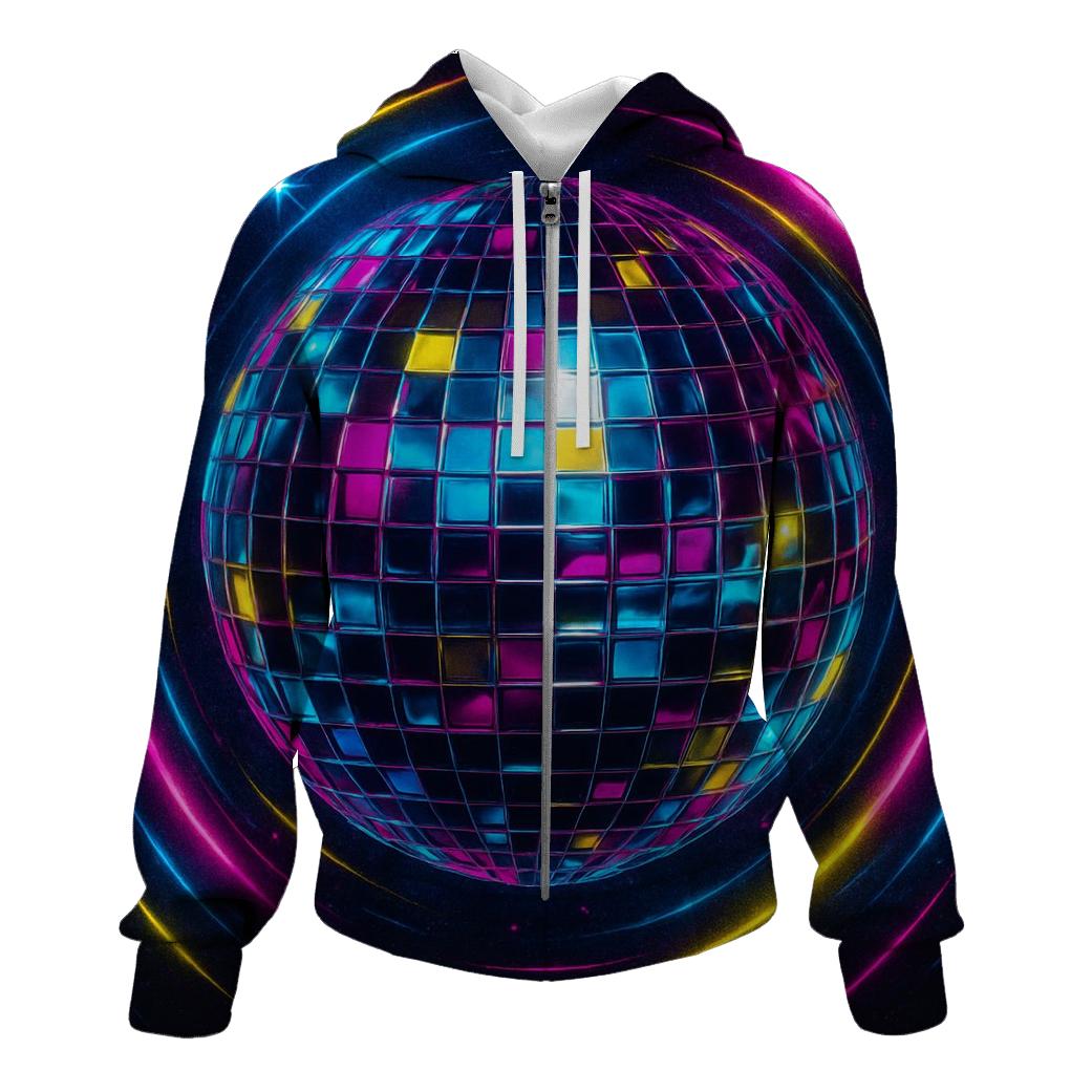 Neon Disco Orbit lightweight hoodies