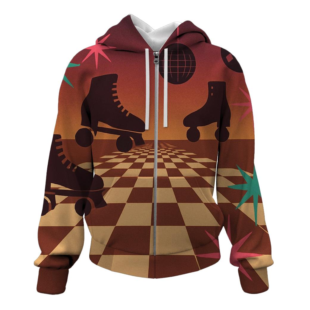 Checkerboard Roller Rink embroidered hoodies