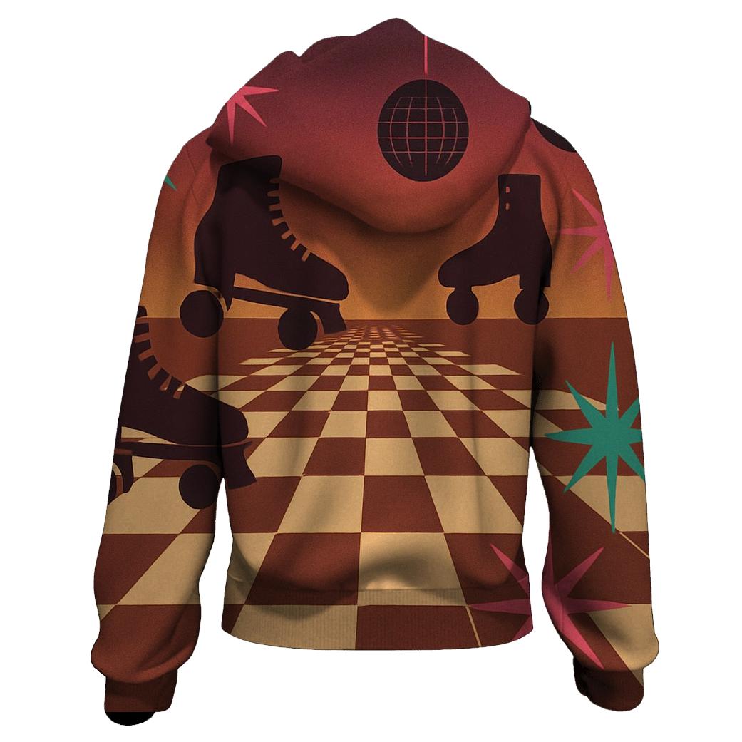 Checkerboard Roller Rink embroidered hoodies