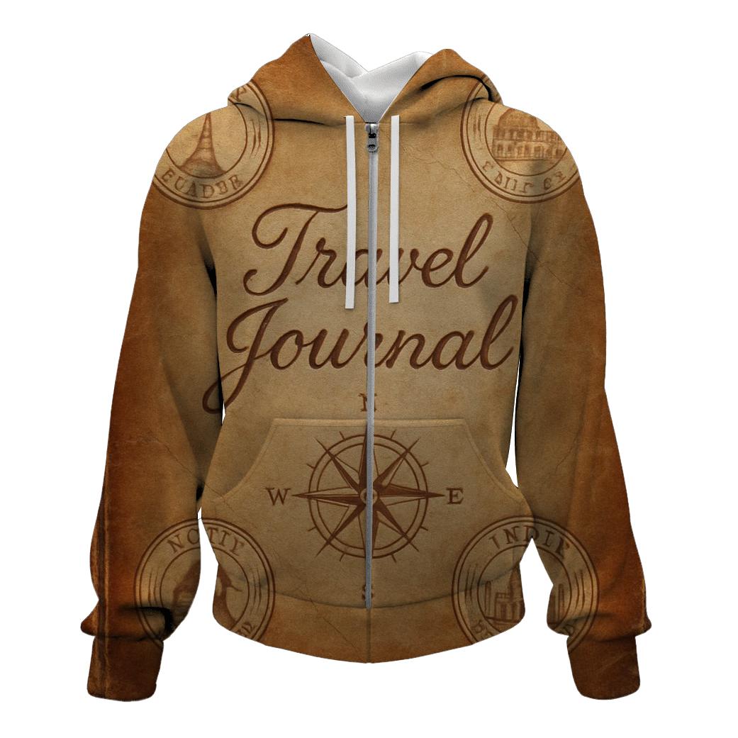 Weathered Leather Travel Journal Cover embroidered hoodies