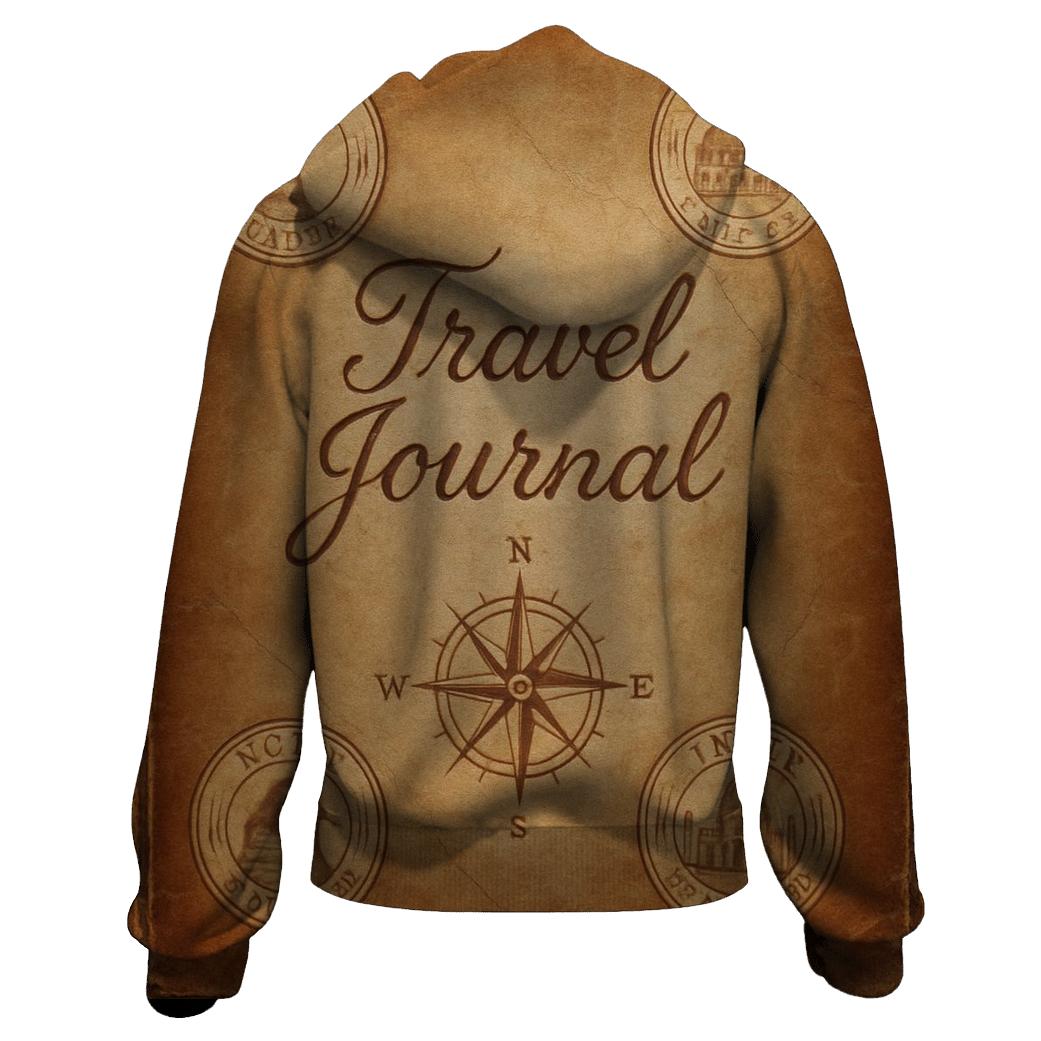 Weathered Leather Travel Journal Cover embroidered hoodies