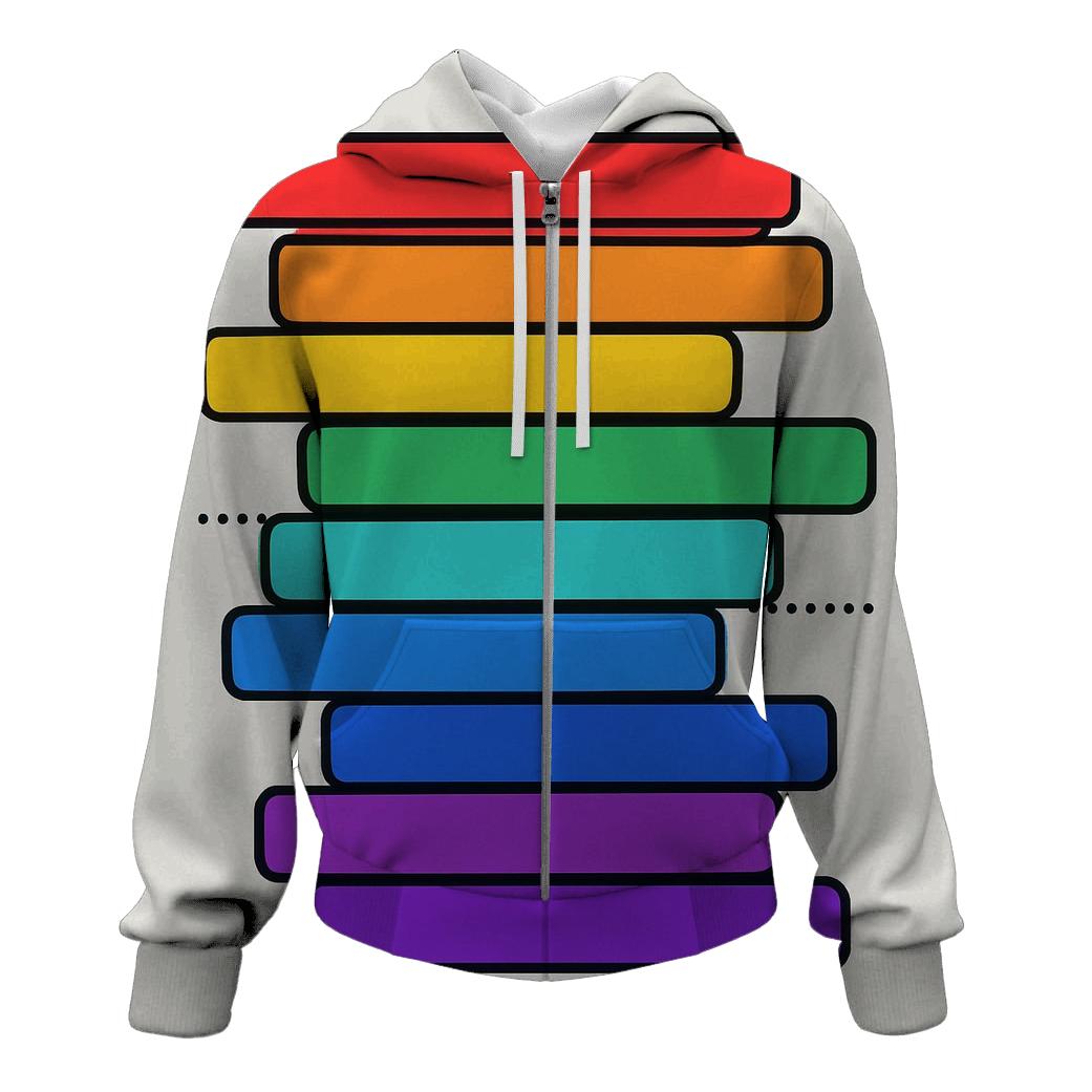 Rainbow Prism Bars embroidered hoodies