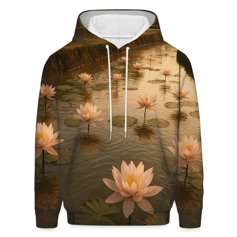 Rice Paddy Water Lily Reflection hoodie trends