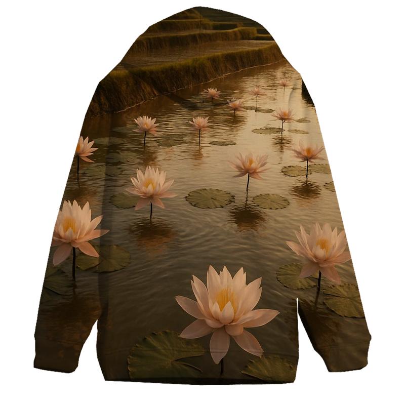 Rice Paddy Water Lily Reflection hoodie trends