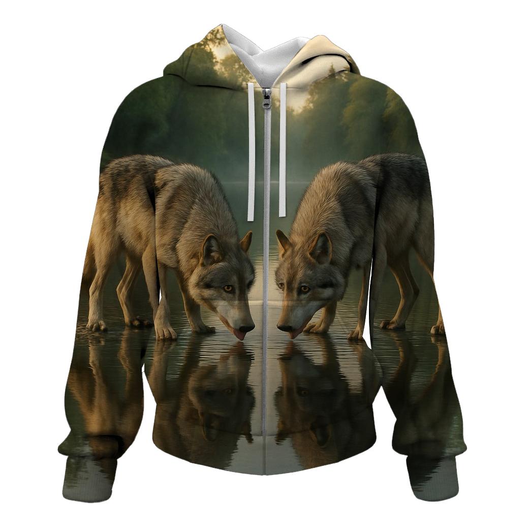 Riverbank Reflection Pair lightweight hoodies