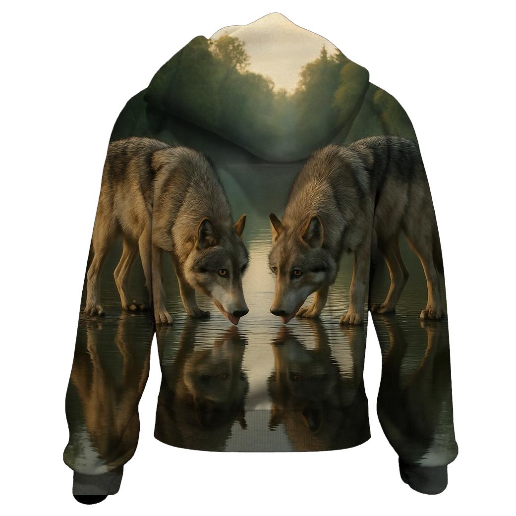 Riverbank Reflection Pair lightweight hoodies