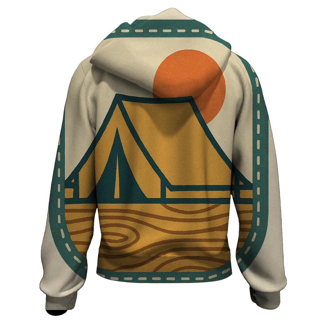 Retro Camping Patch printed hoodies