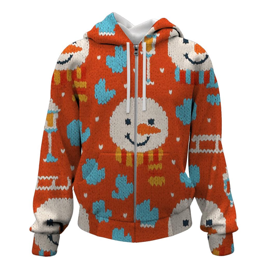 Snowman Scarf Grid Design hoodie styles