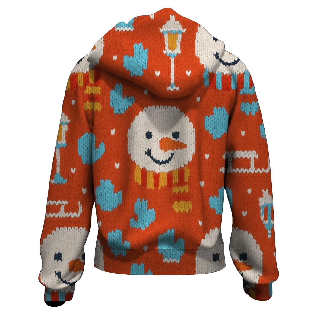Snowman Scarf Grid Design hoodie styles