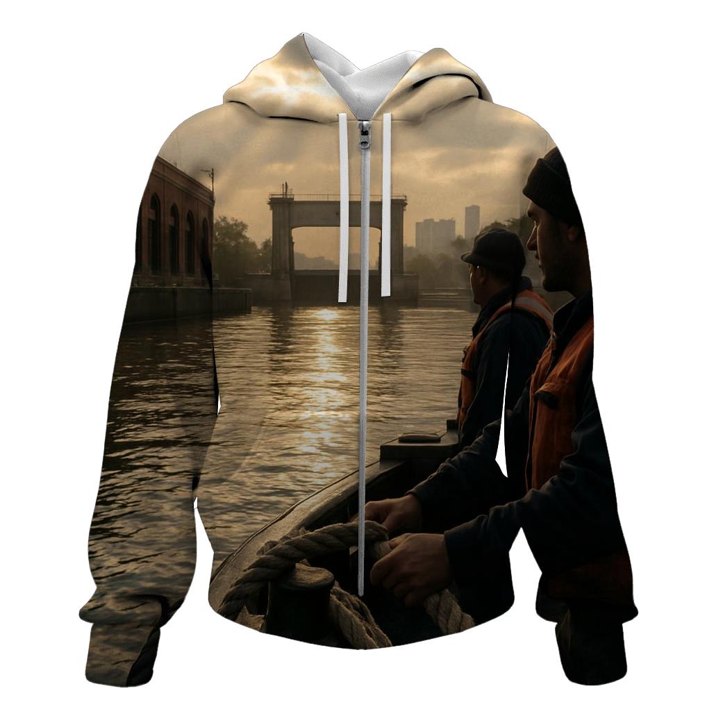 Sunbreak Over The Harlem River Lock printed hoodies