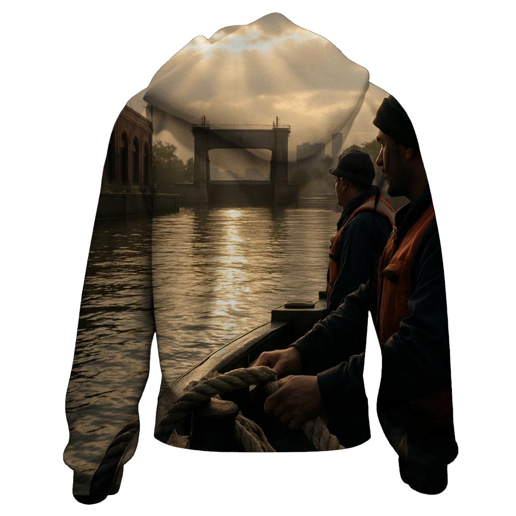 Sunbreak Over The Harlem River Lock printed hoodies