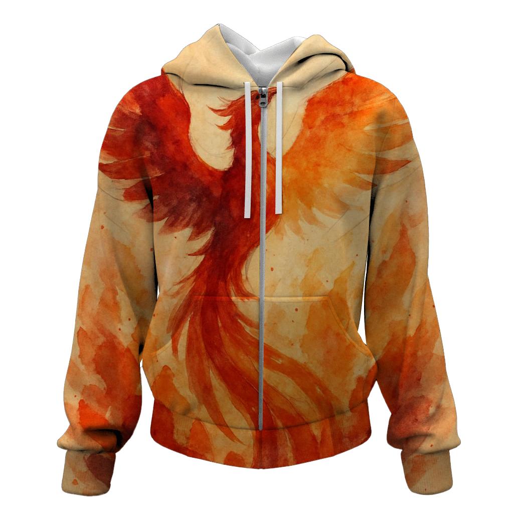 Watercolor Phoenix Rising hoodie styles