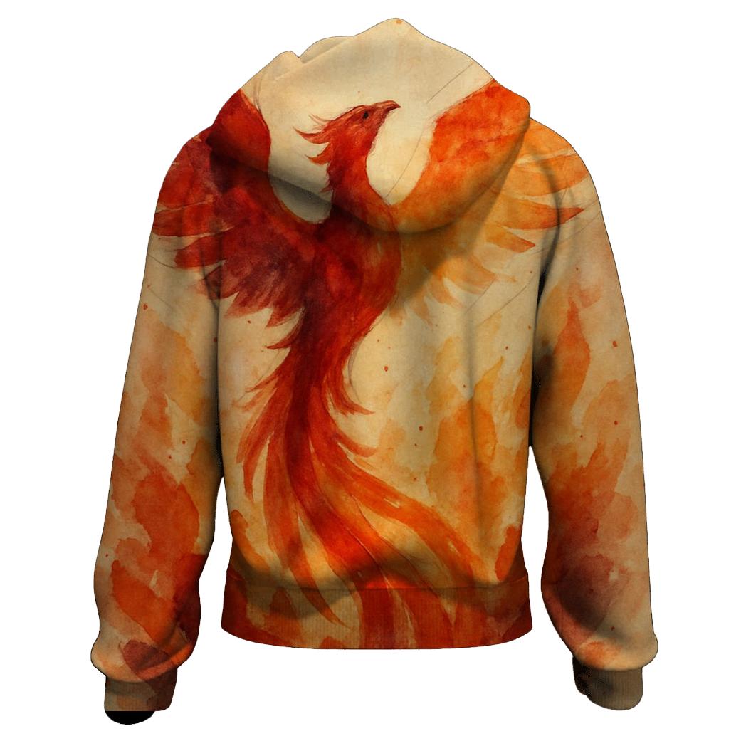 Watercolor Phoenix Rising hoodie styles
