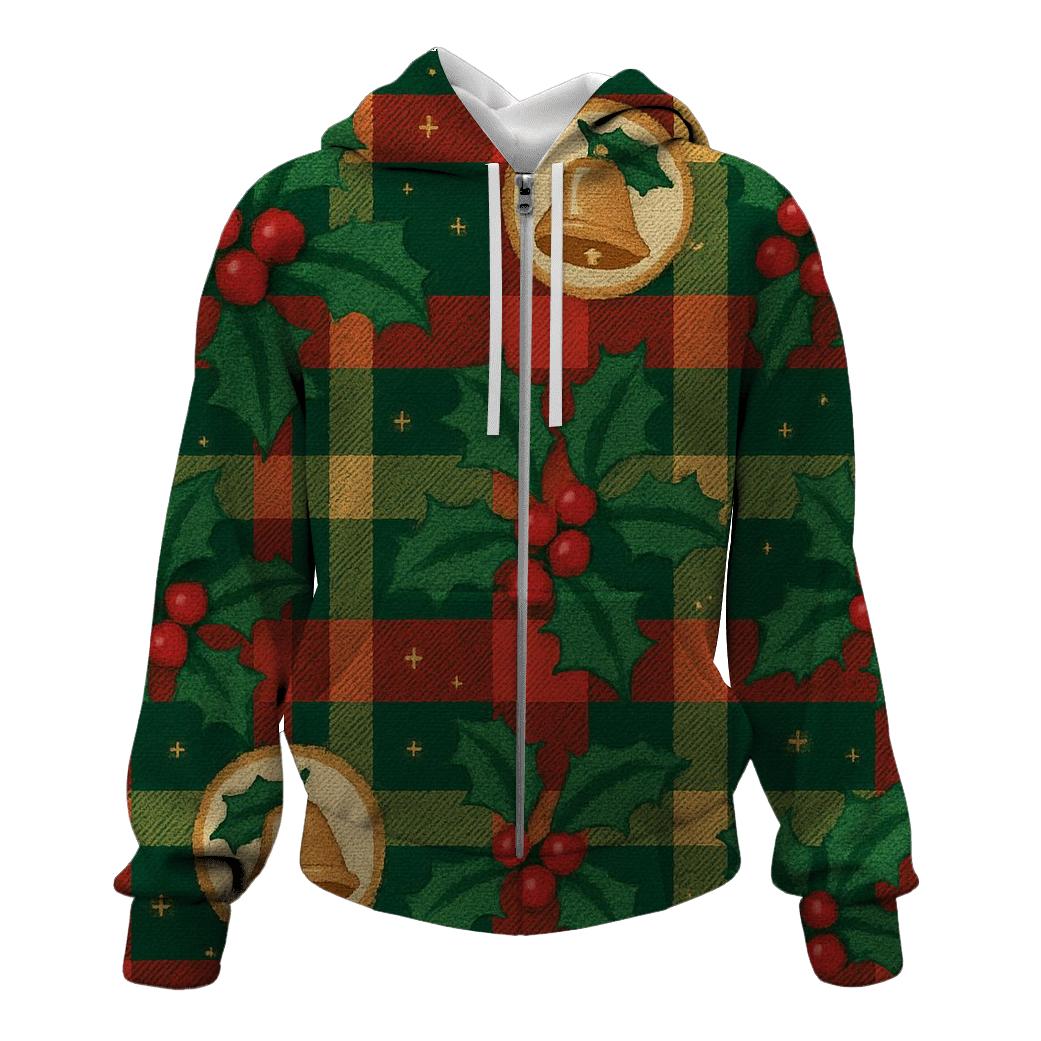 Holly Jingle Plaid Design designer hoodies