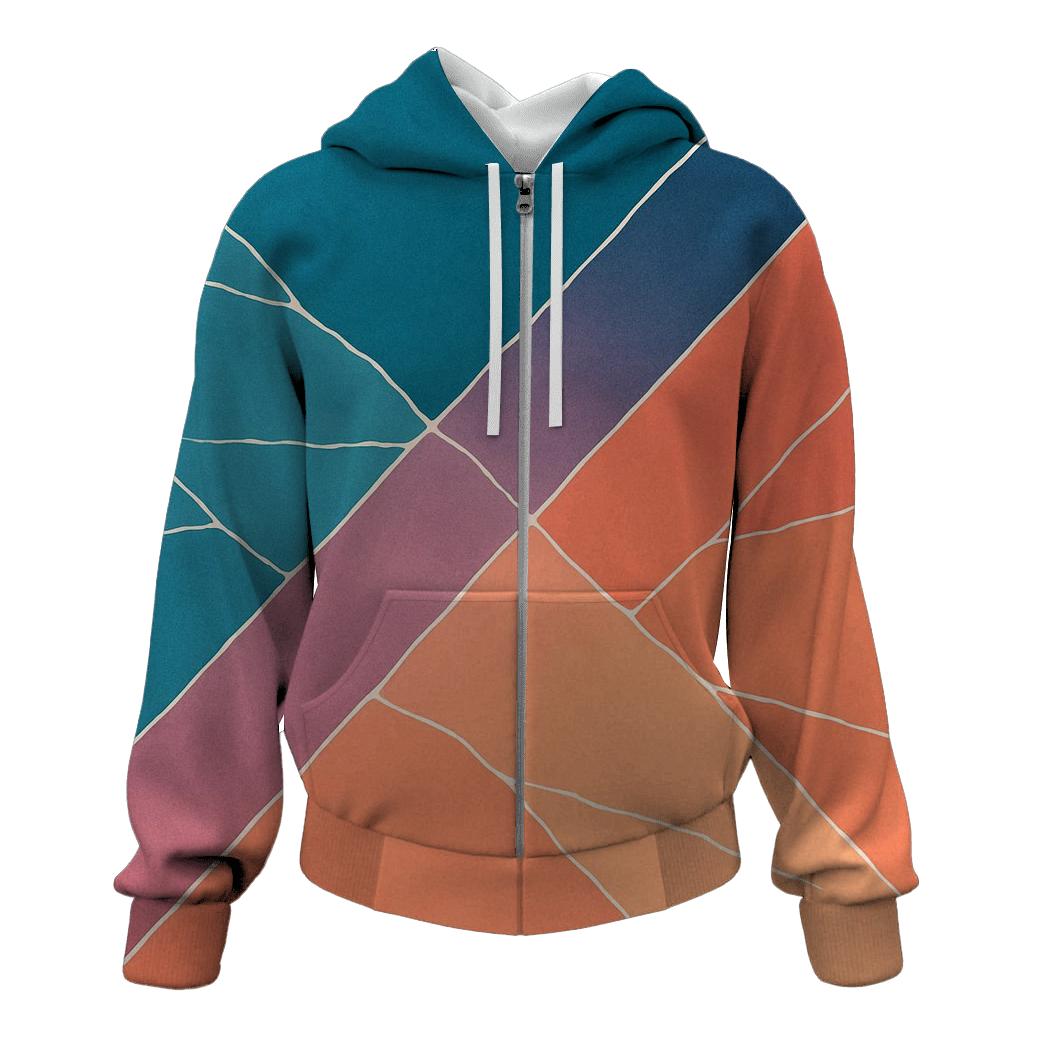 Diagonal Overdye Ombre embroidered hoodies
