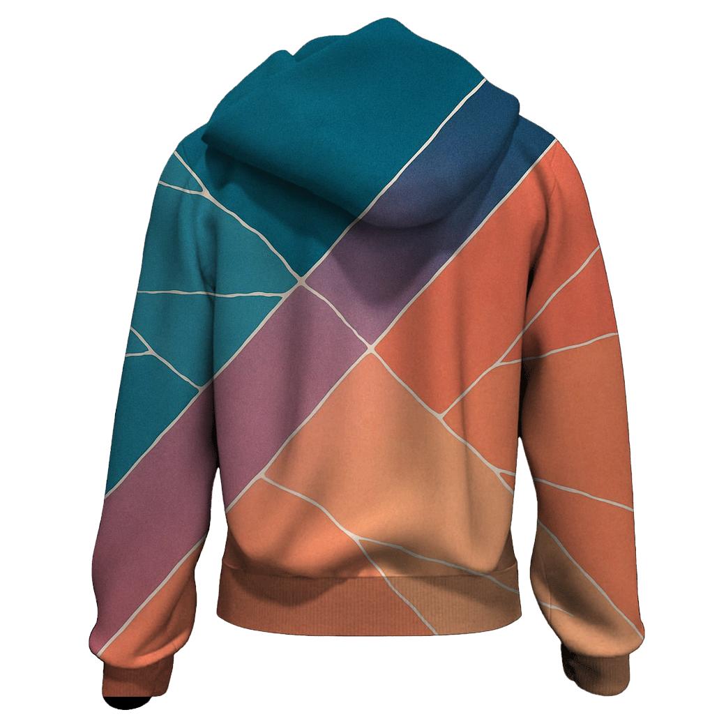 Diagonal Overdye Ombre embroidered hoodies