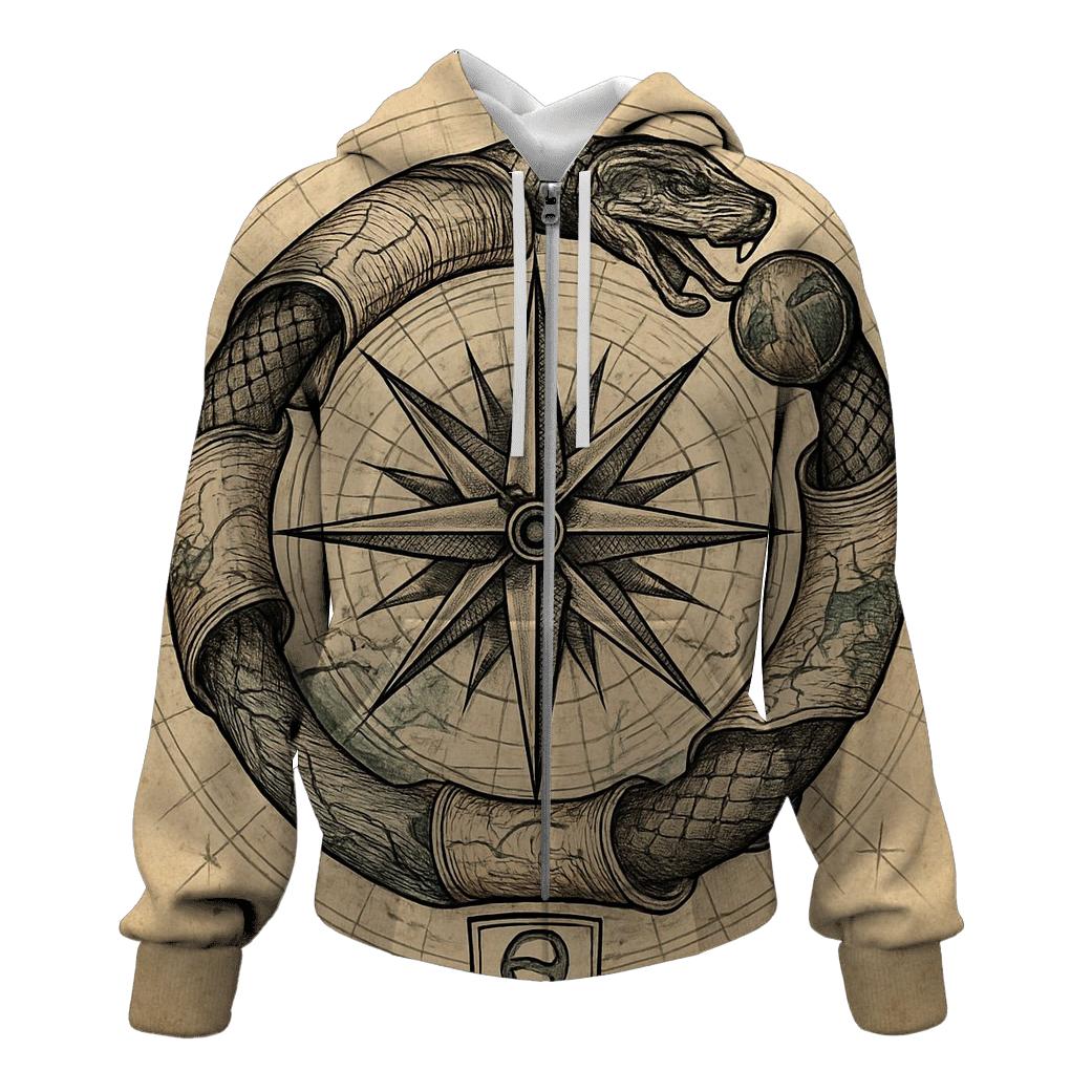 Cartographer Ouroboros Compass lightweight hoodies