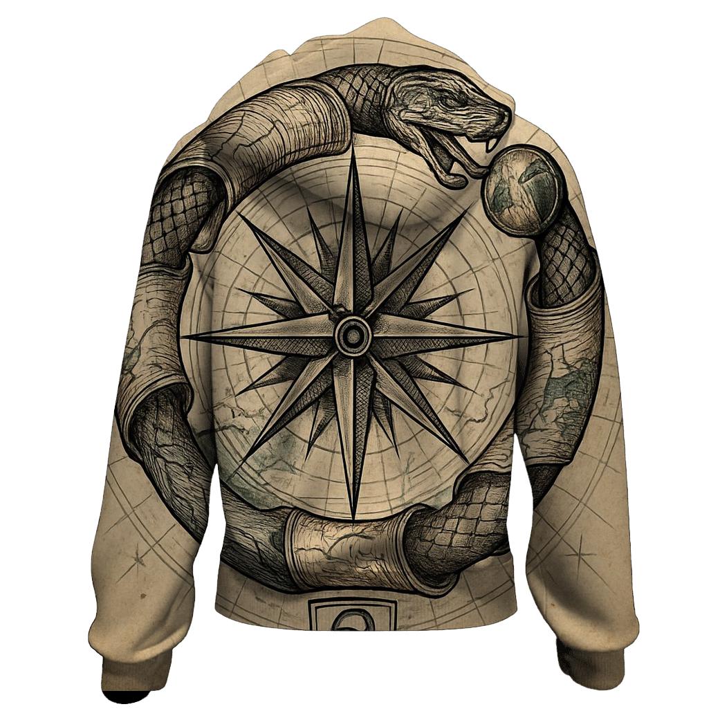 Cartographer Ouroboros Compass lightweight hoodies