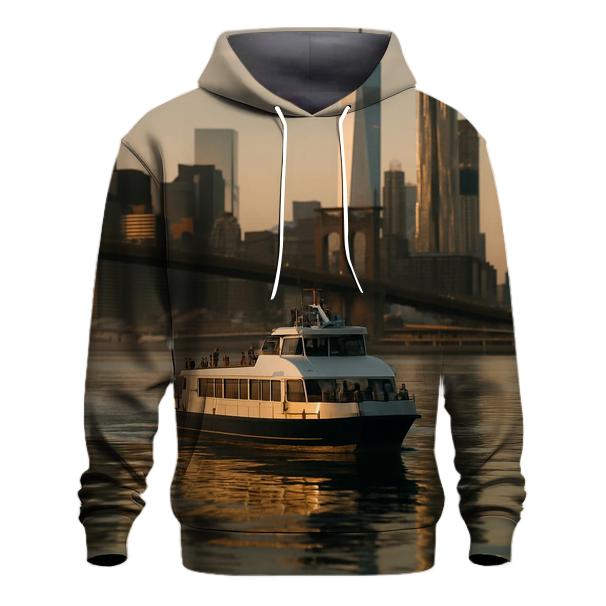 Dawn Ferry Reflection Over Lower Manhattan pullover hoodies