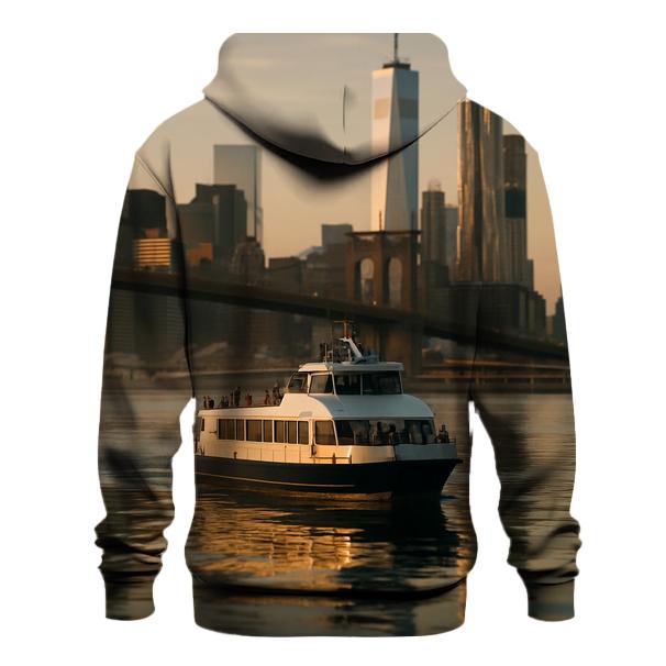 Dawn Ferry Reflection Over Lower Manhattan pullover hoodies