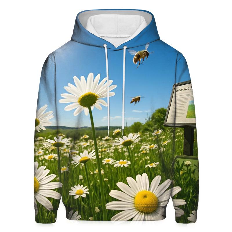 Sundrenched Meadow Of Oxeye Daisies designer hoodies