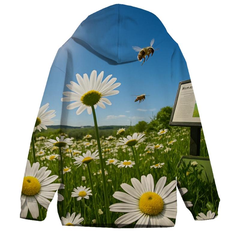 Sundrenched Meadow Of Oxeye Daisies designer hoodies