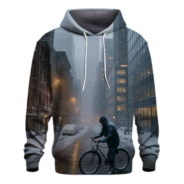 Snowbound Midtown Perspective From A Quiet Side Street premium hoodies