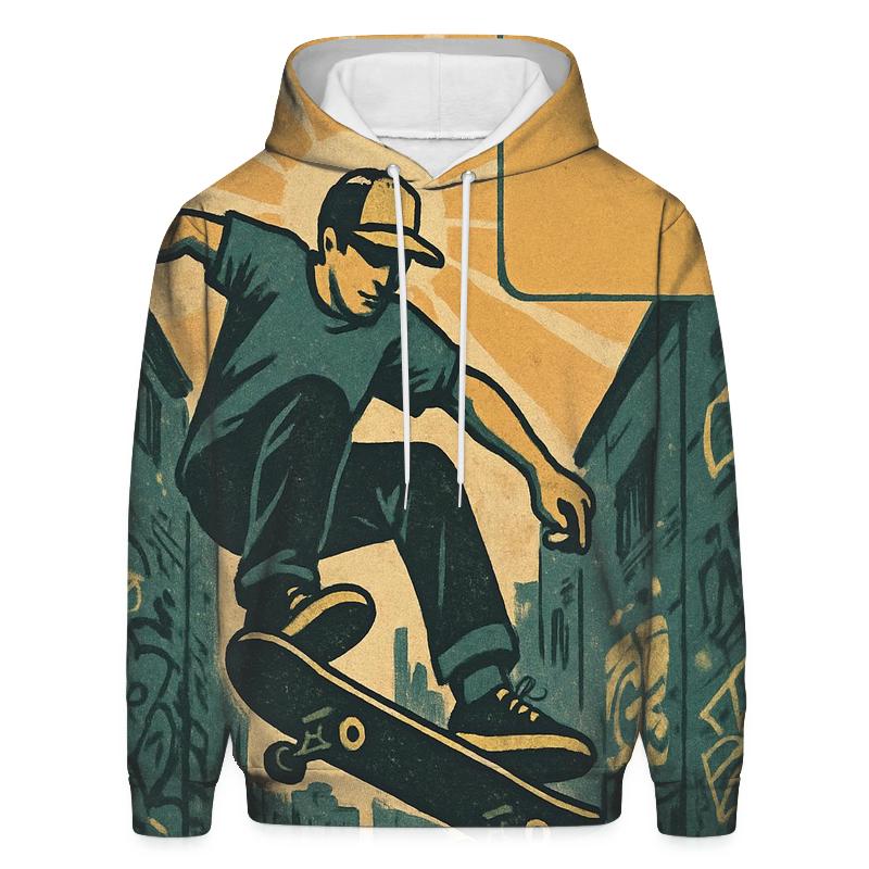Retro Skateboard Alley premium hoodies