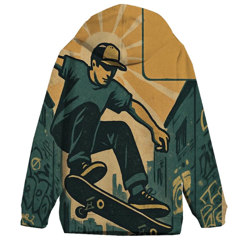 Retro Skateboard Alley premium hoodies