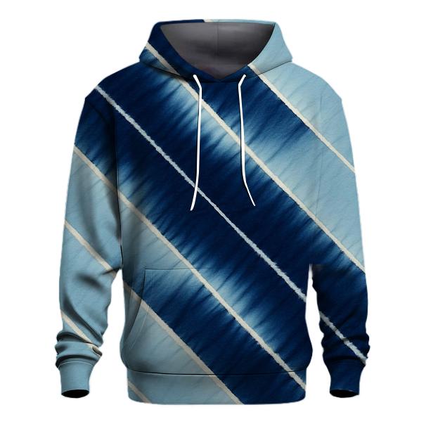 Indigo Arashi Diagonals embroidered hoodies