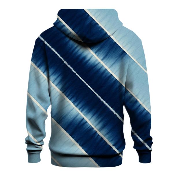 Indigo Arashi Diagonals embroidered hoodies
