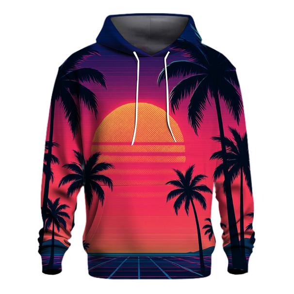 Retro Wave Sunset Palms hoodie trends
