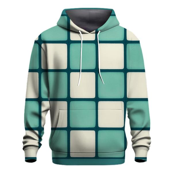 Itajime Teal Grid pullover hoodies