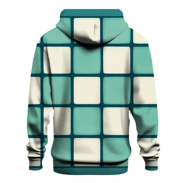 Itajime Teal Grid pullover hoodies