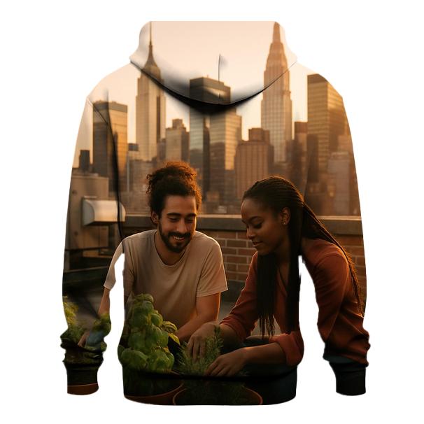 Sunset Golden Hour From A Rooftop Garden hoodie designs