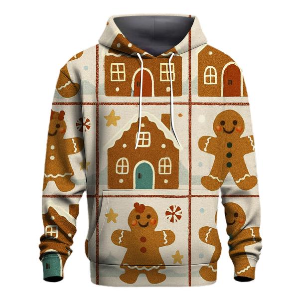 Gingerbread Carousel Grid Design premium hoodies